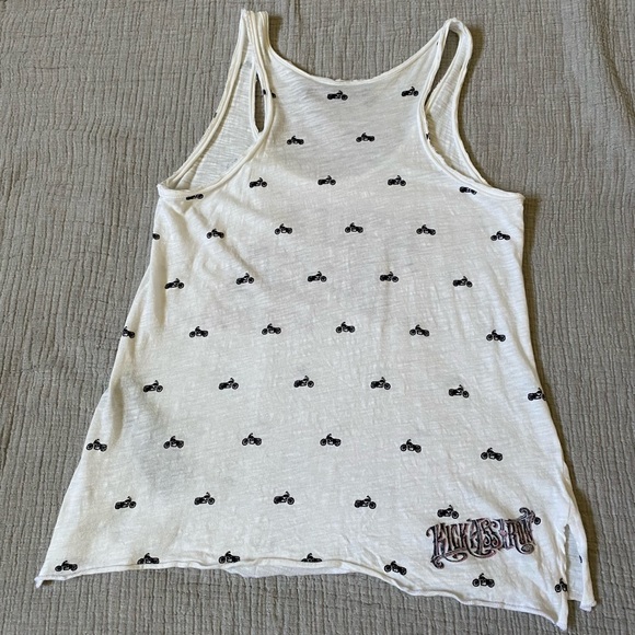 Harley-Davidson Women’s Distressed Cream Tank Top w/Little Motorcycles s… - Picture 3 of 9